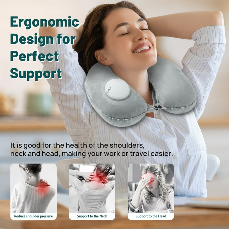 AGCAN Inflatable Neck Pillow, Blow Up Travel Pillow for Airplane