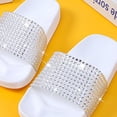 thumbnail image 6 of Kids Flip Flops Sandals Toddler Girls Shining Slides Soft Bottom Anti Slip Shower Beach Pool Shoes Slip on Summer Slippers White 1.5M(35), 6 of 7