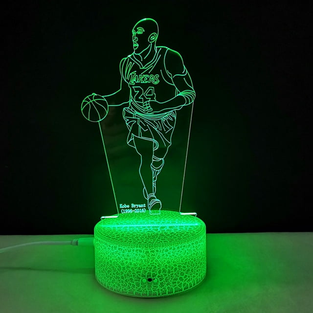 Luz nocturna LED 3D Kobe Bryant que cambia de color para niños