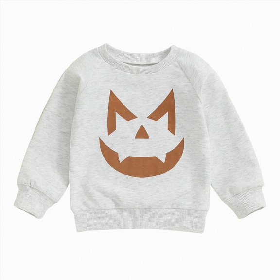 Gerichy Toddler Baby Girl Boy Halloween Sweatshirt Long Sleeve Pumpkin Shirt Crewneck Sweater Top 6 12 18 24 Months 2T 3T 4T Fall Clothes