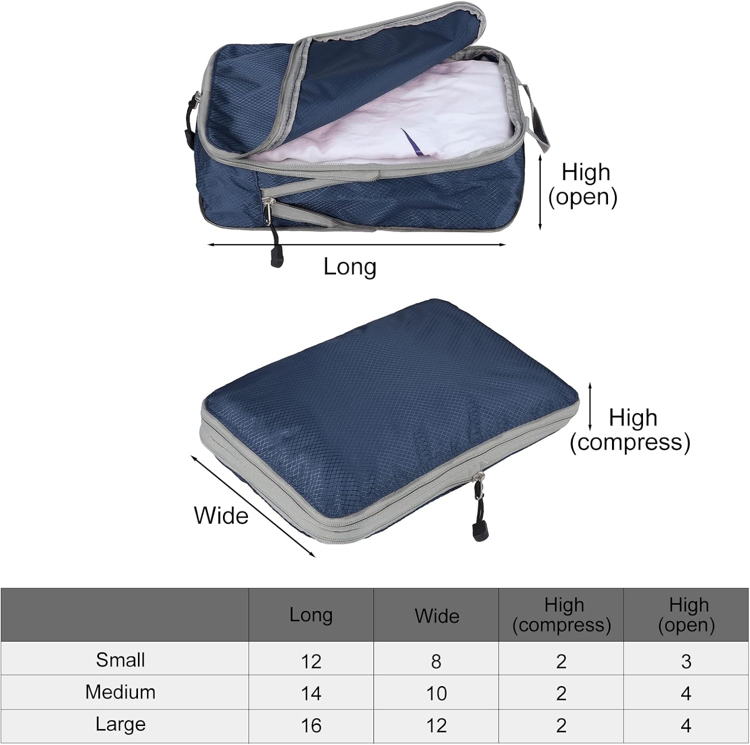 XiHAMA Compression Packing Cube Set for Carrying on Luggage Travel Packing Organizers with Laundry Bag for Backpack