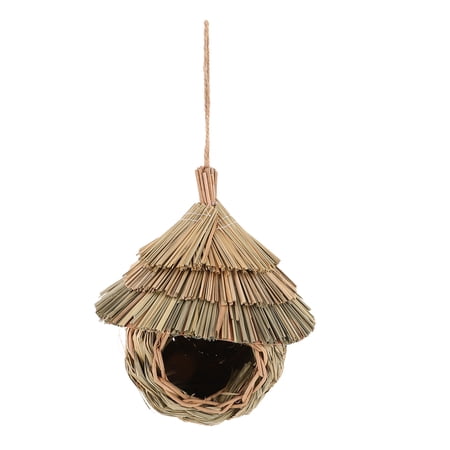 ETEREAUTY Handcrafted Hanging Bird Nest Made of Straw Offering Secure Shelter for Wild Birds