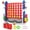Red/Blue, variant on Adjustable Height 4-in-a-Row Game Center w/ Basketball, Golf & Ring Toss – Quick-Release Slider, Outdoor/Indoor Family Party Set for All Ages