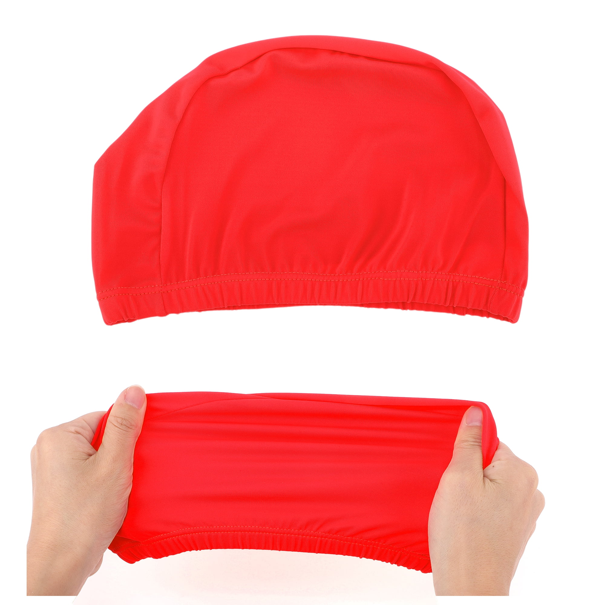 Unique Bargains Elasticity Swim Cap Measuring for Comfortable Fit Scarlet