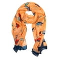 thumbnail image 5 of Peach Couture Cute Vintage Lightweight Graphic Finch Bird Print Scarf, 5 of 10