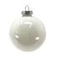 thumbnail image 3 of 3 Inch Matte and Shiny White Glass Christmas Ball Ornaments 6 Piece Set, 3 of 6