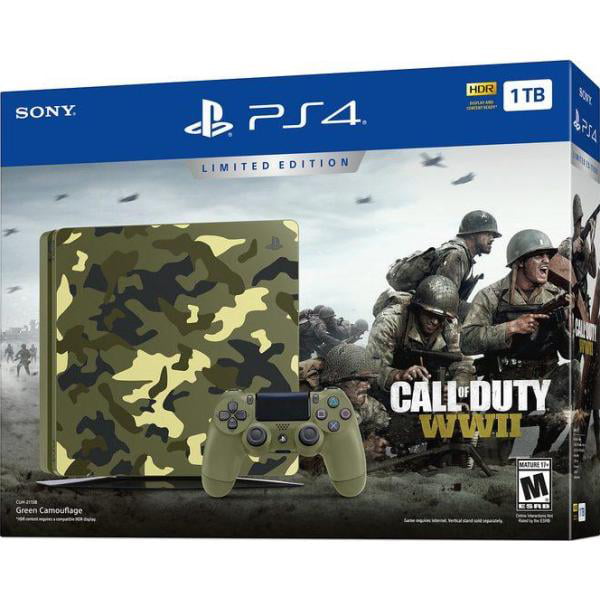 Sony PlayStation 4 - Limited Edition Call of Duty: WWII - game console - HDR - 1 TB HDD - green camouflage - Call of Duty: WWII