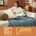 thumbnail image 3 of U by Bedsure Electric Blanket Heated Full - Soft Ribbed Flannel Heated Blanket, Fast Heating Electric Throw with 6 Heating Levels & 4 Time Settings, 3 Hours Auto-Off, Grey, 3 of 7