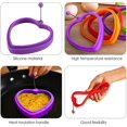 thumbnail image 4 of Silicone Egg Rings, 4pcs Non-Stick Egg Molds for Frying Eggs,Pancake Molds Egg Pod (Heart Shape), 4 of 5