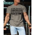 thumbnail image 3 of Gymish Hardest Lifting Saying Gym Shirt for Men – Funny Weightlifting T-Shirt, Motivational Workout Wear, Warm Grey, Small, 3 of 6