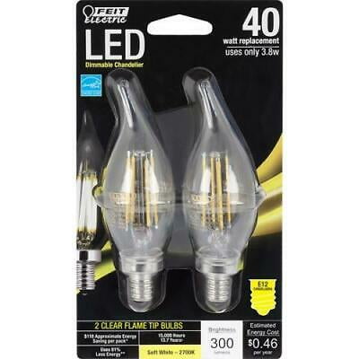 

2PK FEIT Electric C10 E12 (Candelabra) LED Bulb Soft White 40 Watt Equivalence 2/pk