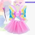 thumbnail image 3 of Regalo del día del niño Alas de ángel para niños Alas de mariposa de doble capa Medias de seda coloridas Juego de alas de mariposa, 3 of 4