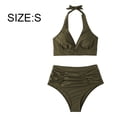 thumbnail image 2 of Women Two Piece Halter Padded Top Tie Bottom Triangle Bikini Bathing Suit - s, 2 of 7