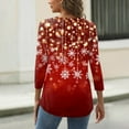 thumbnail image 4 of Ladies Tops and Blouses, Polyester Christmas Women Sweaters 2025 Holiday Party Outfits 3/4 Sleeve Winter Blouses Xmas Office Attire Cozy Layering Trending Apparel Family Red S, 4 of 5