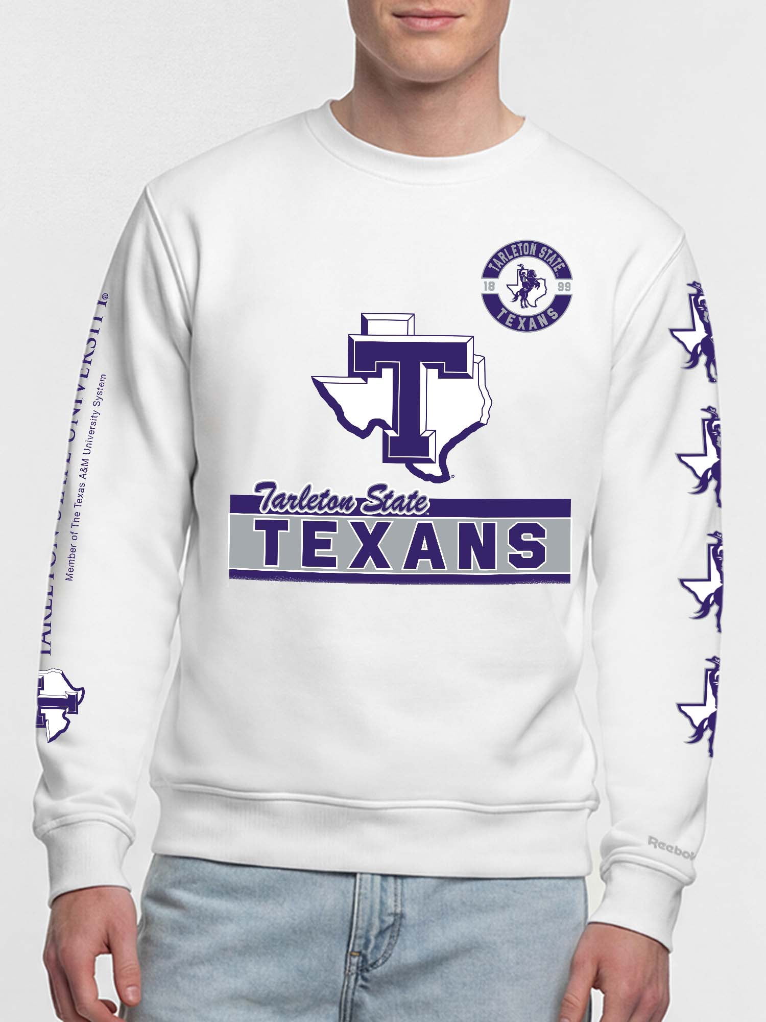 Tarleton State Texans Reebok Mens White Crew Sweatshirt