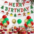 thumbnail image 4 of Christmas Birthday Party Supplies Christmas Balloons Red Green Merry Birthday Banner Christmas Theme Garland Cake Toppers for Xmas Eve Decor Winter Party Merry Birthday Decorations, 4 of 6
