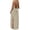 Beige, variant on Cotton Linen Backless Maxi Dress, Sleeveless Spaghetti Strap Side Slit Beach Dress for Summer Vacation, Casual Solid Color Sundress for Resort Wear and Outdoor Activities Beige