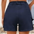 thumbnail image 4 of Zpanxa Womens Shorts Casual Women Fashion Button Zipper Pockect Solid Shorts Pants Blue M, 4 of 4