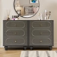 thumbnail image 5 of YOCWO 3 Drawer Nightstand, Classic Chest of Drawers with Arc Edge, Gray, 5 of 9