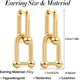 thumbnail image 5 of Pendientes de aro chapados en oro de 14 quilates con forma de bola en forma de U estilo Y2K, cadena de eslabones gruesos, pendientes de aro de círculo grueso, cadena de eslabones de clip, joyería, pe JAMW Sencillez, 5 of 5