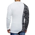 thumbnail image 4 of Men Color Patchowork Slim Sweater Casual Pullovers, 4 of 5
