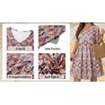 thumbnail image 6 of WellSize Plus size Dresses For Women Floral Casual V Neck Short Sleeve Sundresses Midi Summer Dress with Pockets, 6 of 8