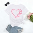 thumbnail image 5 of Fshinging Women Heart Butterfly Print Short Sleeve Tops Summer Fashion Casual T-Shirts White XL, 5 of 5