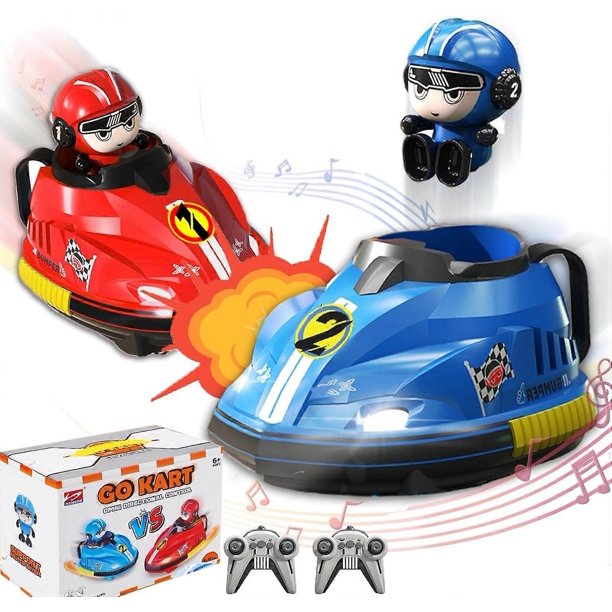 Paquete de 2 coches de choque de batalla con control remoto para niños pequeños, juguetes de radiocontrol, robot catapulta musical emergente, juego de batalla RC de interacción familiar para Ki