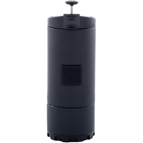 OVRLNDR Travel Coffee French Press, 24 fl.oz Capacity, Double Wall Vacuum Insulated, Easy To Clean Removable Bottom, No Spill Lid, On The Go Coffee Brewing (Obsidian)