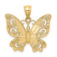 thumbnail image 3 of 14K Yellow Gold Casted Open Back Solid Polished Finish Butterfly Charm Pendant, 3 of 4