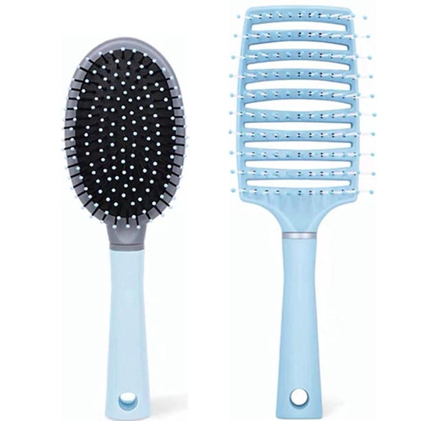 M red Cepillo para el cabello curvo con ventilación - Cepillo para desenredar - Cepillo para enredos y nudos - Cepillo para hombres y mujeres - Cepillos para el cabello con venti