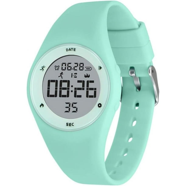 Color Cian Reloj Digital Infantil con Cronometro Iluminacion Alarma Fecha Podometros Caminando No Conectado Relojes Deportivos para Ninas Ninos con Correa de Silicona Walmart en linea