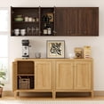 thumbnail image 5 of EYYTHUNG Large Wall Cabinets Laundry Room Wall Mounted Medicine Cabinet with 3 Door and Shelves Floating Cupboard Kitchen Organizers Pantry Cabinets, Brown, 5 of 7