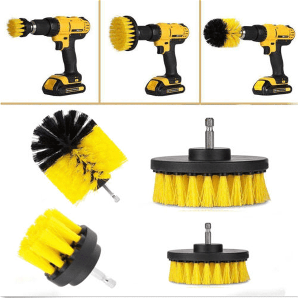 4Pcs Electric Bristle Drill Cleaning Brush Tile Grout Power Scrubber