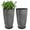 Dark Gray, variant on Large Tall Dark Gray Planters Set of 2-9 Gallon 12" Round Outdoor Planters for Front Door & Patio, Faux Stone Indoor Plant Pots with Tray, Porch Decor Plant Containers