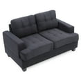 thumbnail image 3 of Passion Furniture PF-G515A-L Sandridge 58 in. Flared Arm Microfiber Straight Sofa in Black, 3 of 5