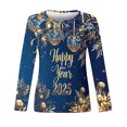 thumbnail image 4 of Awdenio Spring Winter Hoodie for Women Fashion 2025 Happy New Year Print Crewneck Long Sleeve Loose Sweatshirt Capless Tops, 4 of 4
