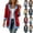 Red, variant on Patchwork Denim Jacket for Women Classic Fit Button Down Long Sleeve Shacket Casual Denim Coat