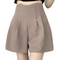 thumbnail image 4 of Shorts for Women JIANLAI Comfy Summer Drawstring High Waist Cotton Shorts for Women Trendy (XS-4XL) Brown, 4 of 4
