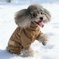 thumbnail image 4 of Warm Dog Sweater with Turtleneck Puppy Jumpsuit Pet Windproof Warm Cold Weather Jacket Long Sleeve Winter Pullover Outfit Clothes for Small Medium Large Outdoor Walking Hiking Sleep(Brown,L), 4 of 6