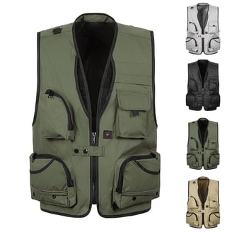 YOUTHUP Heren Bodywarmer Met Meerdere Zakken, Cargo, Militair, Safari, Outdoor, Vissen, Jagen, Vest, Geel, XXL