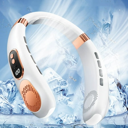 

Yoloke Neck Fan Portable Bladeless Neck Fans Upgrade 360° Airflow Super Quiet 3 Speeds 5200mAh Personal Wearable Neck Fan Upgraded Cooling Air Volume USB Rechargeable Hands Free Fan