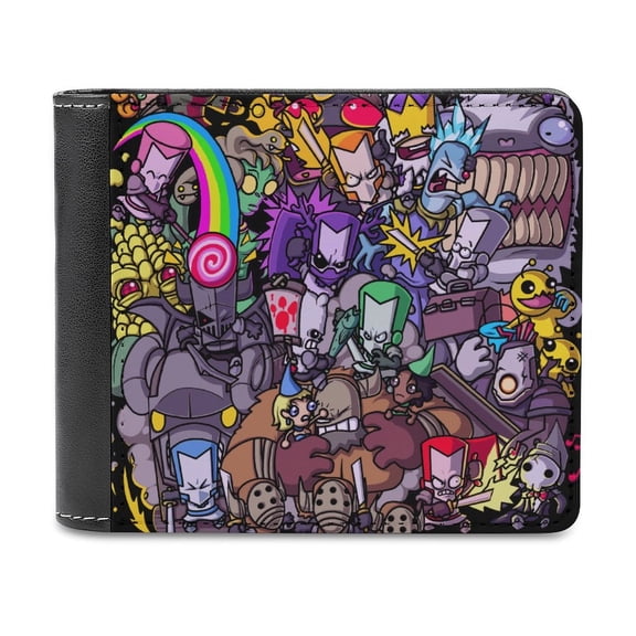 Castle Crashers PU Leather Wallet With Card Slots Bifold Wallet Money Organizers Holder Gift For Men And Women