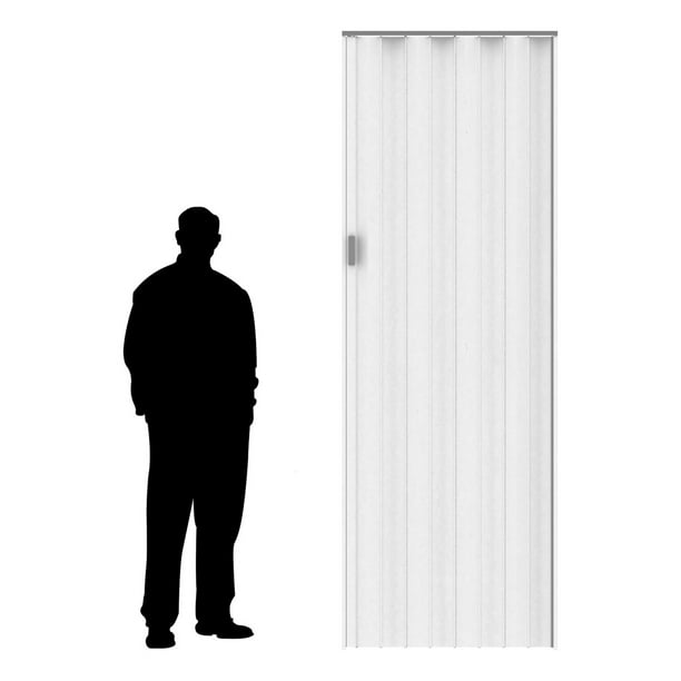 Puerta Plegable De PVC King Home | Panel Doble Con Cierre Magnético, Color Nogal (214x82cm)
