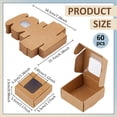 thumbnail image 2 of 60Pcs Square Foldable Creative Kraft Paper Box Gift Box with Visible PVC Window Tan 5.5x5.5x2.5cm, 2 of 5