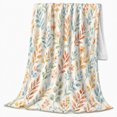 thumbnail image 2 of Autumn Botanical Leaf Pattern Burnt Orange Watercolor, Cozy Botanical Garden Scene, Warm Flannel Blanket for Sunroom and Reading Nook, Garden Lovers Thanksgiving Gift, Botanical Home Decor, 2 of 9