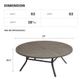 thumbnail image 2 of DIFY 63" Round Metal Patio Dining Table for 8-10, Outdoor Dining Table with Umbrella Hole,Graywood, 2 of 4