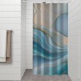 thumbnail image 2 of Blue Marble Gold Wave Pattern Shower Curtain 36"x72" ,Bathroom Decorative Shower Curtains Set with 12 Hooks,Modern Waterproof Washable Shower Curtain, 2 of 6