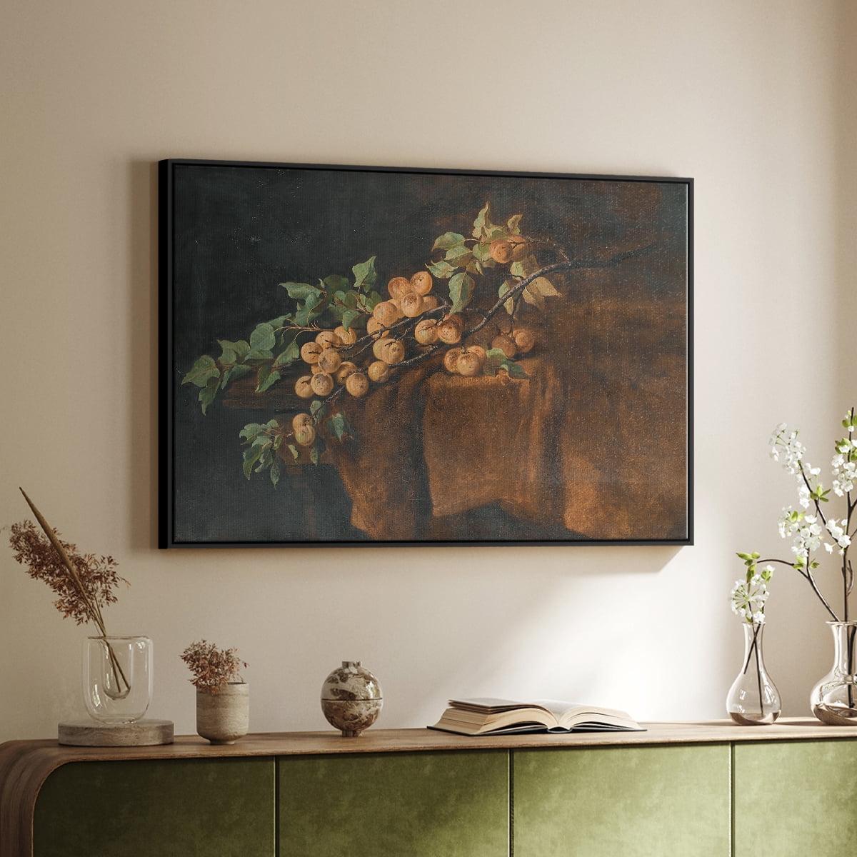 Vintage Botanical Print-LXXIII By Wexford Home Framed in Black Wood Gallery Wrapped Canvas 17 in. x 25 in.