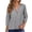 Grey, variant on Women's Casual Button Down Shirt With Mandarin Collar Mesh Three Quarter Sleeve Breathable Top for Everyday Wear